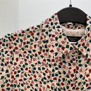 Weekend Maxmara Silk Blouse with Leaf Print - Size S